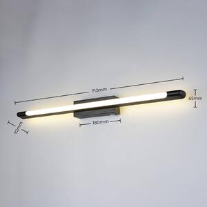 Trio Lighting LED nástenné svetlo Alberto, čierna, šírka 71 cm, IP44, Čierna, Kúpeľňa, kov, Moderný