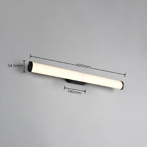 Trio Lighting LED nástenné svetlo Ernesto, čierna, šírka 60 cm, 3 000 K, IP44, Čierna, Kúpeľňa, kov, Moderný