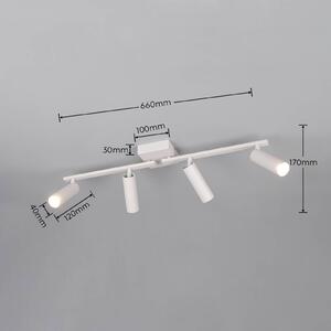 Trio Lighting Stropné bodové svetlo Dara, dĺžka 66 cm, sivý, kov, 4-pl., Hliník / sivá / zinok, Obývacia izba / jedáleň, kov, Moderný, Stropné svetlo