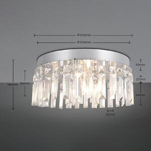 Trio Lighting Stropné svietidlo Tommaso, biele, Ø 35 cm, plast, IP44, Jasné / priehľadné, Obývacia izba / jedáleň, Plast, Závesné svietidlo