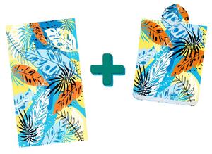 Plážový set SUMMER FRESH – osuška 100×180 cm a pončo 80×145 cm, farebný