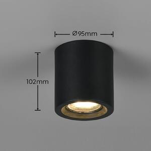 Trio Lighting Stropné svietidlo Biscotto, matná čierna, Ø 9,5 cm, kov, IP44, Čierna, Obývacia izba / jedáleň, kov, Moderný, Závesné svietidlo
