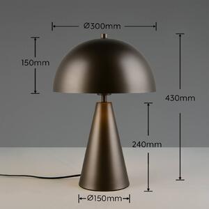 Trio Lighting Stolová lampa Alfie, platinová farba, výška 43 cm, kov, E27, Hliník / sivá / zinok, Obývacia izba / jedáleň, kov, Stojacie svietidlo