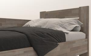 Rohová posteľ JOHANA ľavá, buk/sivá, 80x200 cm