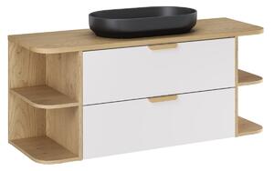 Comad Závesná kúpeľňová skrinka Aster River s umývadlom 120 cm dub cremona/biela