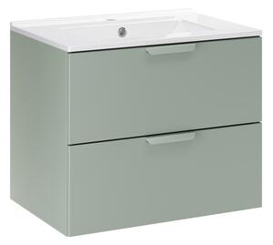 Comad Závesná skrinka Aster Lava so zápustným umývadlom 60 cm zelená/biela
