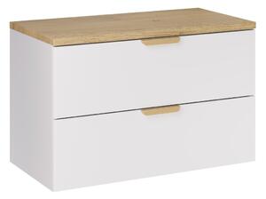 Comad Závesná skrinka pod umývadlo Aster s doskou 80 cm biela/dub cremona