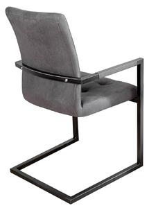 Jedálenská stolička vintage English šedá s operadlom