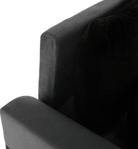 KONDELA Rozkladacia rohová sedacia súprava, sivá/čierna, DESNY