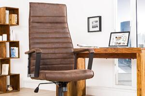 Kancelárska stolička Roma Vintage hnedá 125cm -