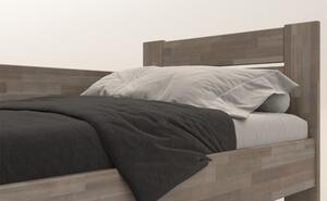 Rohová posteľ JOHANA ľavá, buk/sivá, 90x200 cm
