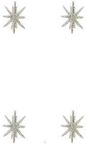 Vianočná ozdoba Spike Small Silver Glitter – set 4 ks