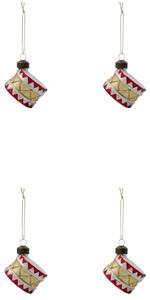 Vianočná ozdoba Tambur Red Gold – set 4 ks