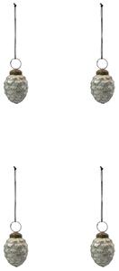 Vianočná ozdoba Cone Antique Silver – set 4 ks