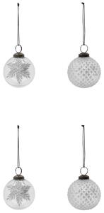 Vianočná ozdoba Snowi Clear Silver – set 4 ks