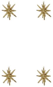 Vianočná ozdoba Spike Small Brown Glitter – set 4 ks