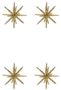 Vianočná ozdoba Spike Large Brown Glitter – set 4 ks