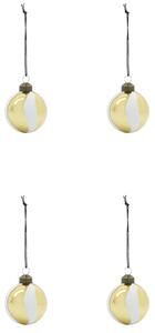 Vianočná ozdoba Twister White Gold – set 4 ks