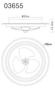 Globo BOZAN 03655 LED ventilátor s osvetlením | 32W LED | 1200lm