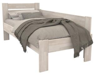 Rohová posteľ JOHANA pravá, buk/biela, 90x200 cm