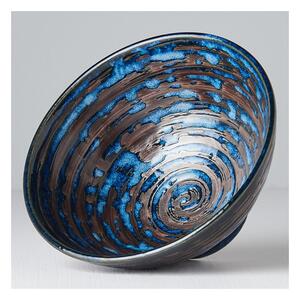 Modrá keramická miska MIJ Copper Swirl, ø 16 cm