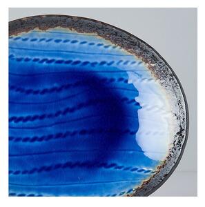 Modrý keramický oválny tanier MIJ Cobalt, 24 x 20 cm