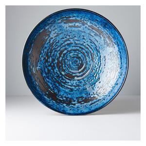 Modrá keramická servírovacia misa Mij Copper Swirl, ø 28 cm