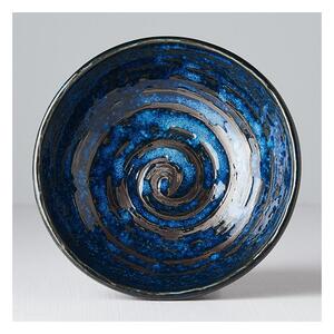 Modrá keramická malá miska MIJ Copper Swirl, ø 13 cm