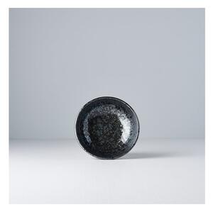 Čierno-sivá keramická plytká miska MIJ Pearl, ø 13 cm
