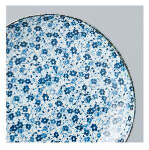 Modro-biely keramický tanier MIJ Daisy, ø 19 cm