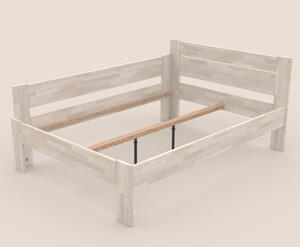 Rohová posteľ JOHANA ľavá, buk/biela, 120x200 cm