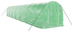 Fóliovník s oceľovým rámom zelený 28 m² 14x2x2 m