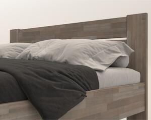 Rohová posteľ JOHANA ľavá, buk/sivá, 120x200 cm