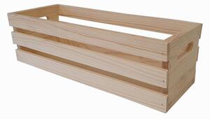 Prírodný drevený box na truhlíky 40x16x12,5 cm borovica