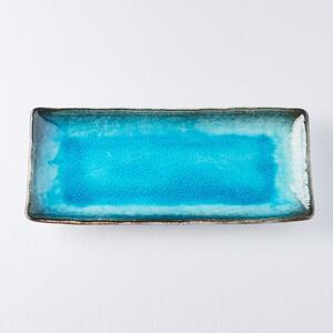 Modrý keramický servírovací tanier MIJ Sky, 29 x 12 cm