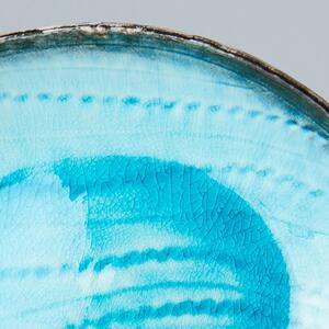 Modrý keramický oválny tanier Mij Sky, 24 x 20 cm