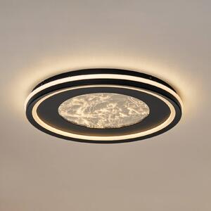 Lucande stropné LED svetlo Tillian, čierna/zlatá, 50 cm, stmievateľné, Čierna, Obývacia izba / jedáleň, kov, Moderný
