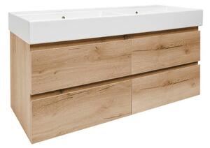 Kúpeľňová skrinka s umývadlom SAT B-Way 119x50x45 cm dub matný BWAY2120OAKU2B