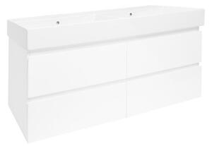 Kúpeľňová skrinka s umývadlom SAT B-Way 119x50x45 cm biely lesk BWAY2120WU2BI