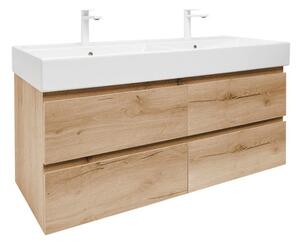 Kúpeľňová skrinka s umývadlom SAT B-Way 119x50x45 cm dub matný BWAY2120OAKU2BB