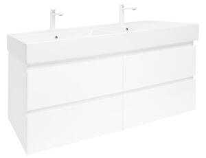 Kúpeľňová skrinka s umývadlom SAT B-Way 119x50x45 cm biely lesk BWAY2120WU2BB
