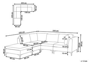 Rohová sedacia súprava s taburetkou Eldridge (tmavoružová) (P). Vlastná spoľahlivá doprava až k Vám domov. 1078803