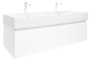 Kúpeľňová skrinka s umývadlom SAT B-WAY 119x30x45 cm biely lesk BWAY120WU2BB