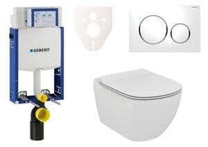 Cenovo zvýhodnený závesný WC set Geberit na zamurovanie + WC Ideal Standard Tesi 110.302.00.5NE4