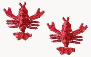 Krúžky na obrúsky zo sklenených perličiek Lobster, 2 ks