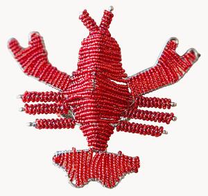 Krúžky na obrúsky zo sklenených perličiek Lobster, 2 ks