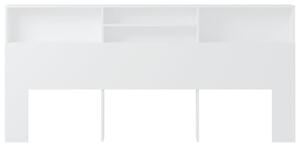 Čelo postele so skrinkou biele 220x19x103,5 cm