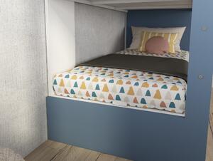 Poschodová posteľ EMMET II pínia cascina/modrá, 90x200 cm