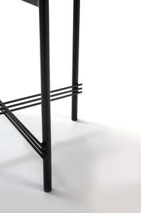 Bielo-čierny odkladací stolík so sklenenou doskou v mramorovom dekore Marckeric, ø 47 cm