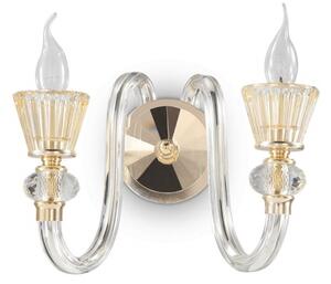 Ideal Lux 140599 nástenné svietidlo Strauss 2x40W | E14 - zlatá